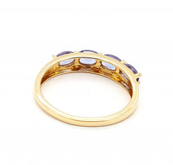 Preview: 18 Karat Damen Ring 4 x AAA Tansanit 0,80 ct. 750 Gold 53 - 17,0 mm Preview: 18 Karat Damen Ring 4 x AAA Tansanit 0,80 ct. 750 Gold 53 - 17,0 mm