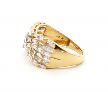 Preview: Ring 585 Gelbgold 59 weiße Diamanten Baquetteschliff 1,01 ct. 57 - 18,0 mm Preview: Ring 585 Gelbgold 59 weiße Diamanten Baquetteschliff 1,01 ct. 57 - 18,0 mm