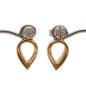 Preview: Restposten Damen Diamant Ohrstecker mit Einhängern 585 Gold 0,10 ct.