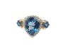 Preview: Restposten 9 Karat Damen Ring London Blue Topas 375 Gold RW 18,0