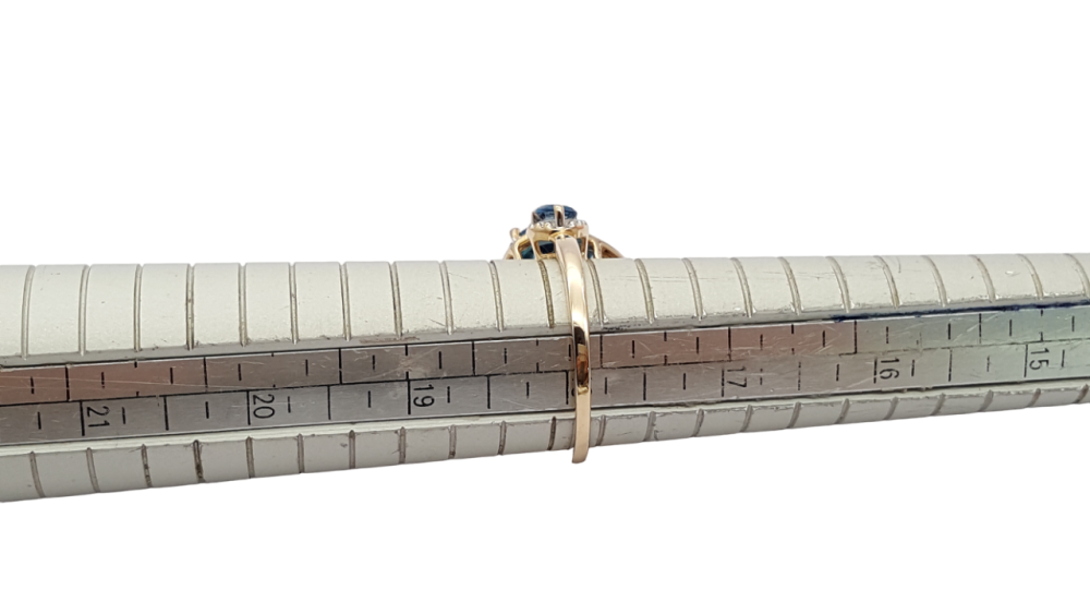 Restposten 9 Karat Damen Ring London Blue Topas 375 Gold RW 18,0