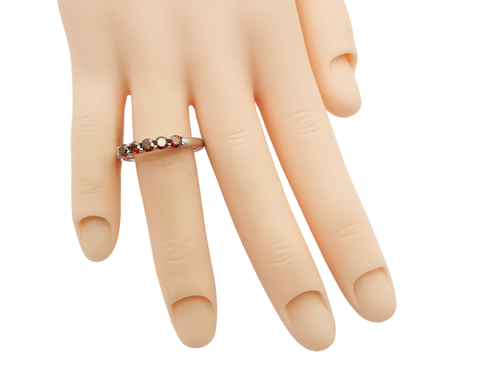 Damen Ring 950 Platin 5 SI Brillanten cognac  0,60 ct. 57 - 18,0 mm