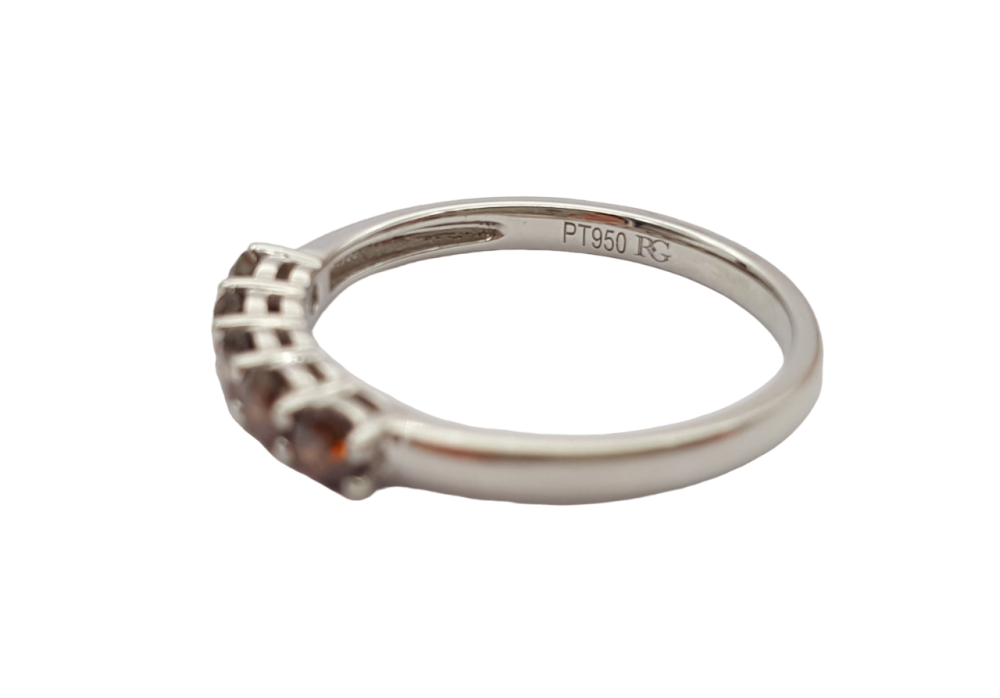 Damen Ring 950 Platin 5 SI Brillanten cognac  0,60 ct. 57 - 18,0 mm